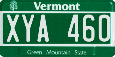 VT license plate XYA460