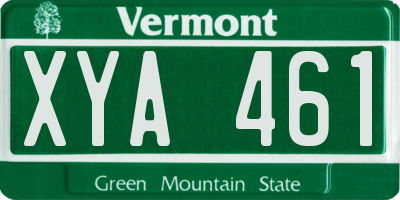 VT license plate XYA461