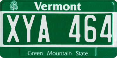 VT license plate XYA464