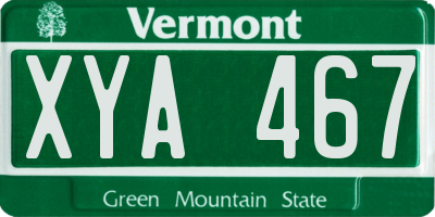 VT license plate XYA467