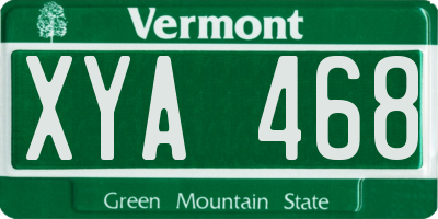 VT license plate XYA468