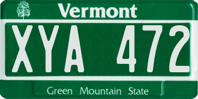 VT license plate XYA472