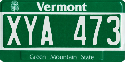VT license plate XYA473