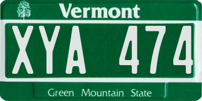 VT license plate XYA474