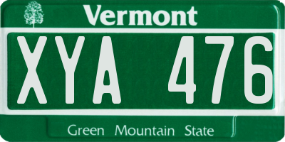 VT license plate XYA476