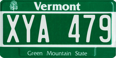 VT license plate XYA479