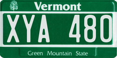 VT license plate XYA480
