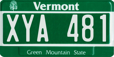 VT license plate XYA481