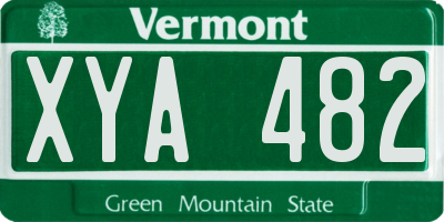 VT license plate XYA482