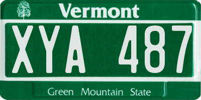VT license plate XYA487