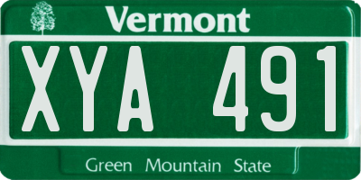 VT license plate XYA491