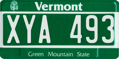 VT license plate XYA493