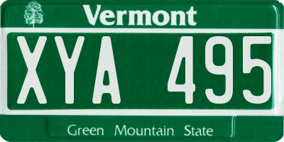 VT license plate XYA495