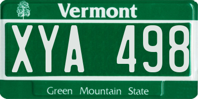 VT license plate XYA498