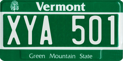 VT license plate XYA501
