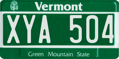 VT license plate XYA504