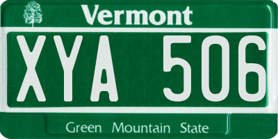 VT license plate XYA506