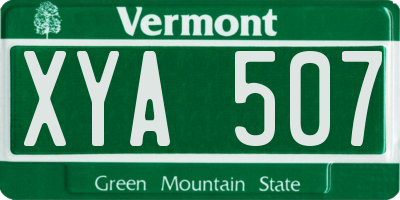 VT license plate XYA507