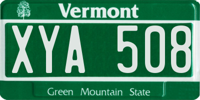 VT license plate XYA508
