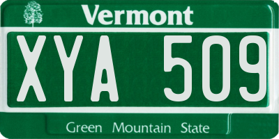 VT license plate XYA509