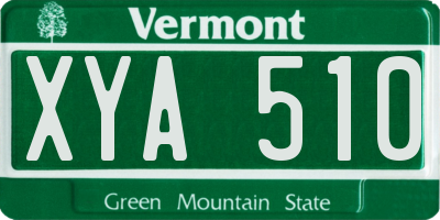 VT license plate XYA510