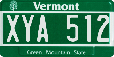 VT license plate XYA512
