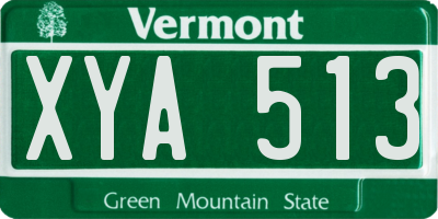 VT license plate XYA513