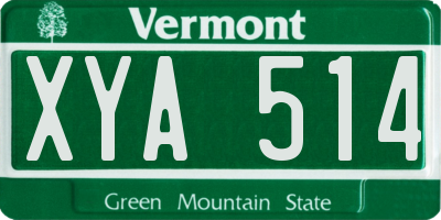 VT license plate XYA514