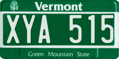VT license plate XYA515
