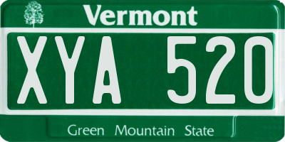 VT license plate XYA520