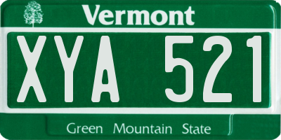 VT license plate XYA521