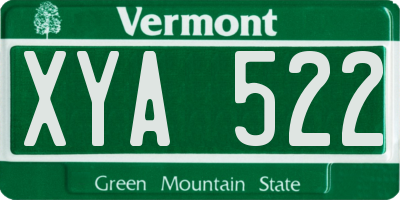 VT license plate XYA522
