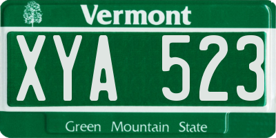 VT license plate XYA523