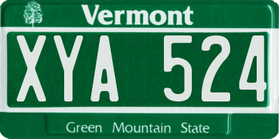 VT license plate XYA524