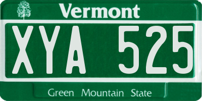 VT license plate XYA525