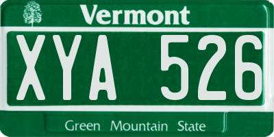VT license plate XYA526