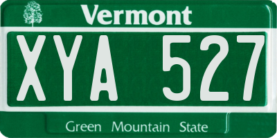 VT license plate XYA527