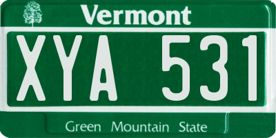 VT license plate XYA531