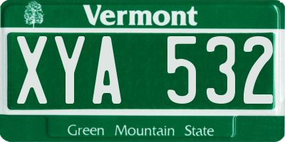 VT license plate XYA532