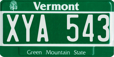VT license plate XYA543