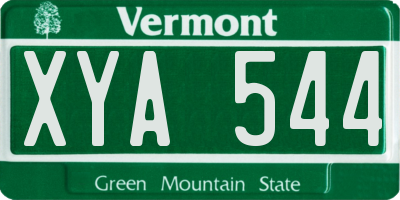 VT license plate XYA544