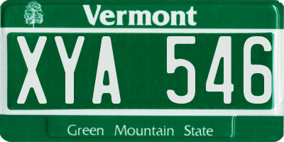 VT license plate XYA546