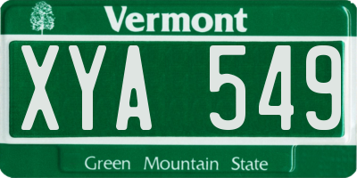 VT license plate XYA549
