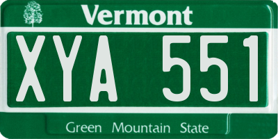 VT license plate XYA551