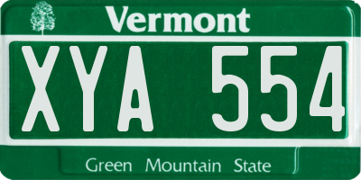 VT license plate XYA554