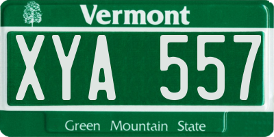 VT license plate XYA557