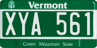 VT license plate XYA561