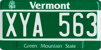 VT license plate XYA563