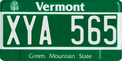 VT license plate XYA565