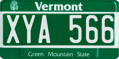 VT license plate XYA566